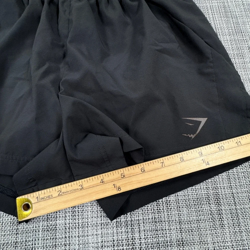Gymshark Mens Lined Running Training Shorts Black Small Drawstring Athletic